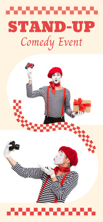 Comedy Event Ad with Mime Snapchat Moment Filter Tasarım Şablonu