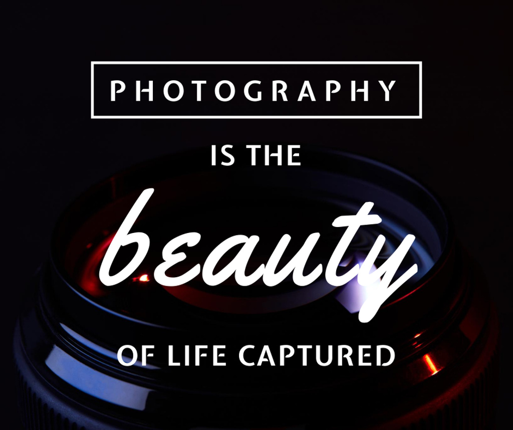 Designvorlage Inspirational Quote about Photography für Facebook