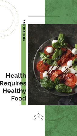 Healthy Italian caprese salad Instagram Story Design Template