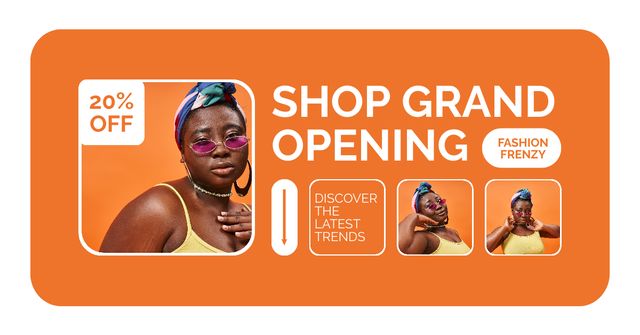 Shop Grand Opening With Latest Trends And Discount Facebook ADデザインテンプレート