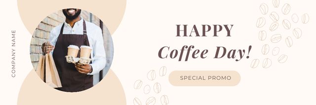 Template di design Waiter Serving Coffee Email header
