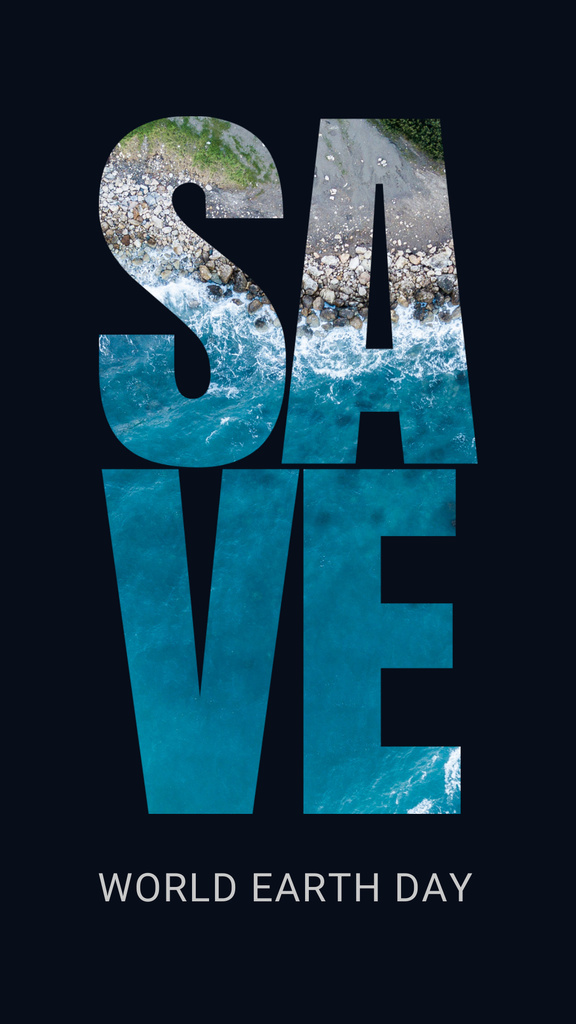 Designvorlage Earth Day Announcement with Turtle Underwater für Instagram Story