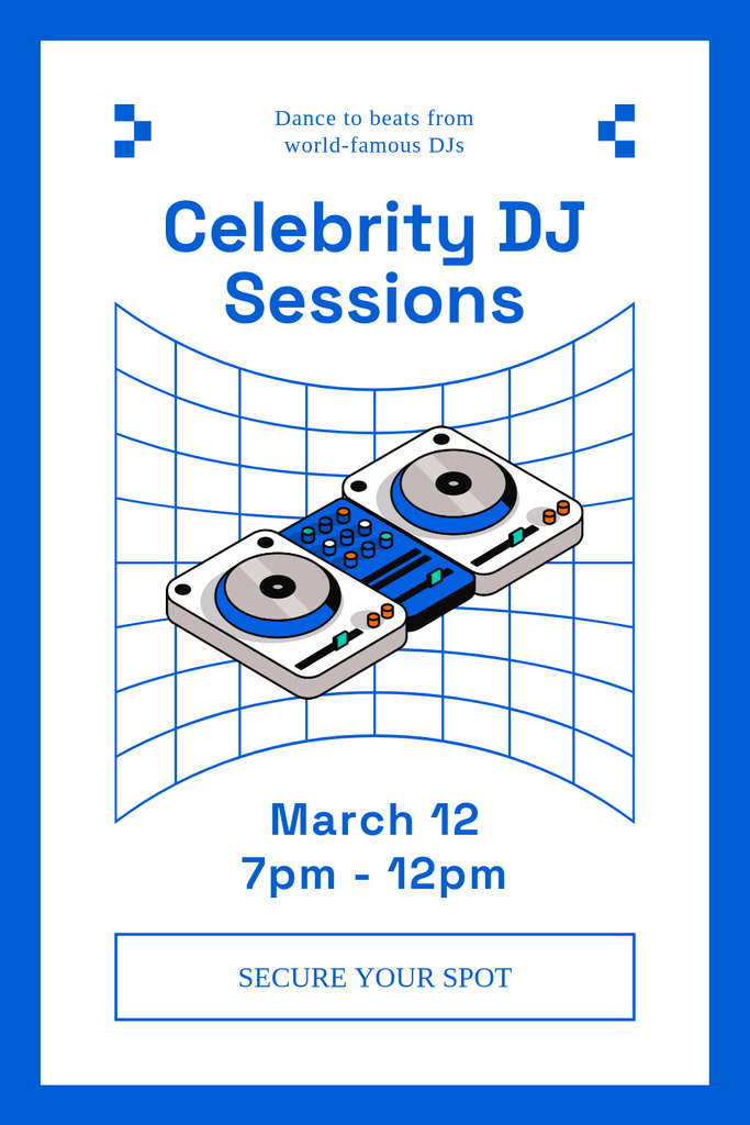 Celebrity DJ Session in March Pinterest Šablona návrhu