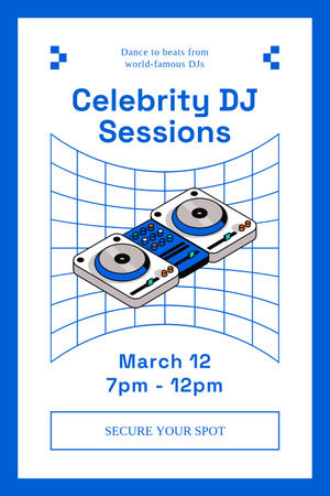 Plantilla de diseño de Sesión de DJ de celebridades en marzo Pinterest 