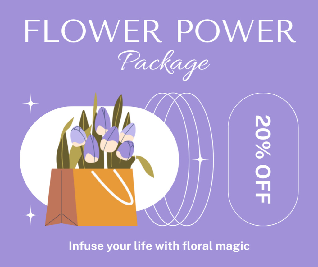 Modèle de visuel Huge Discount Offer on Floral Services Package - Facebook