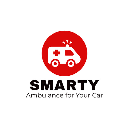 Emblem with Ambulance Logo 1080x1080px – шаблон для дизайна