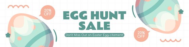 Easter Egg Hunt Sale Ad Twitterデザインテンプレート