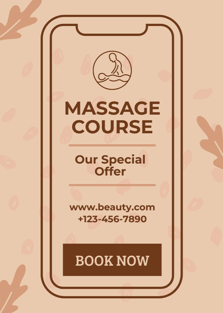 Plantilla de diseño de Bodywork and Massage Sessions Course With Booking Flayer 