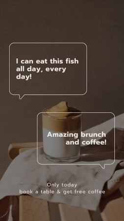 Designvorlage Customers' Reviews about Cafe für Instagram Video Story