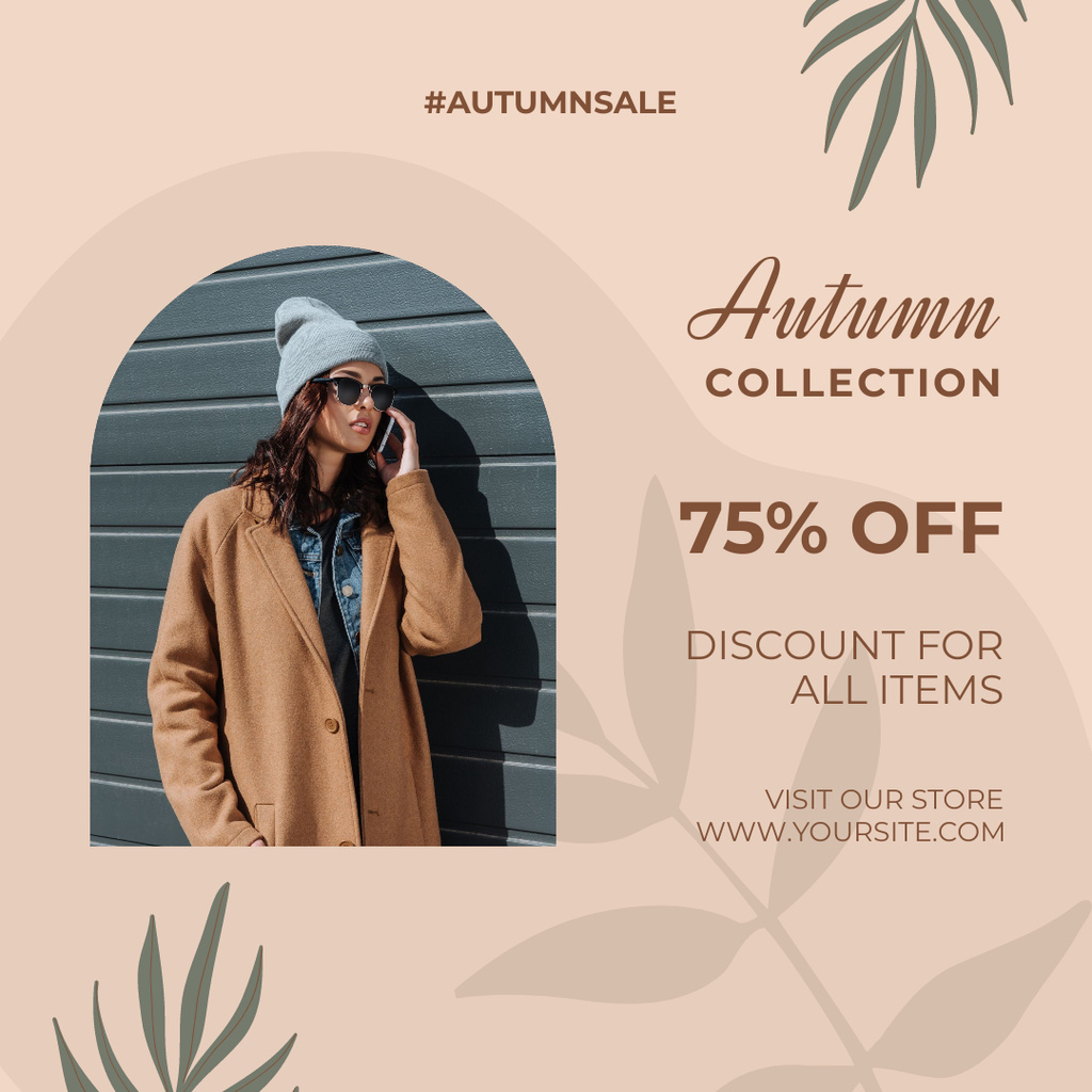 Female Fashion Autumn Collection Clothes Sale Instagram Πρότυπο σχεδίασης