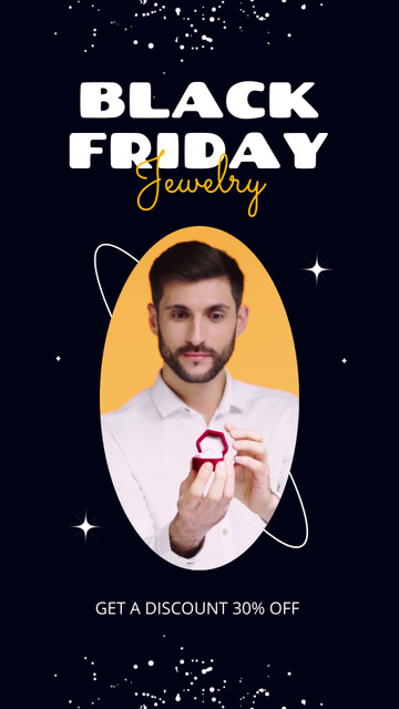 Template di design Black Friday Sale of Jewelry Instagram Video Story