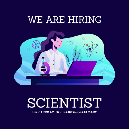 Scientist Hiring Animated Postデザインテンプレート