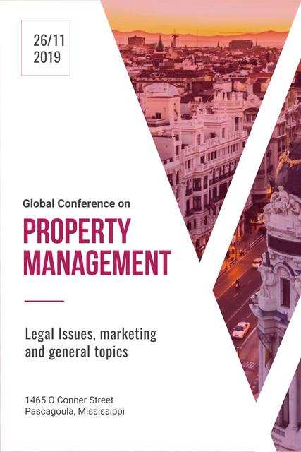 Property management global conference Pinterest Design Template
