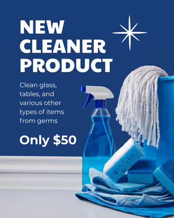 Ad of New Cleaner Product Poster 16x20in Design Template