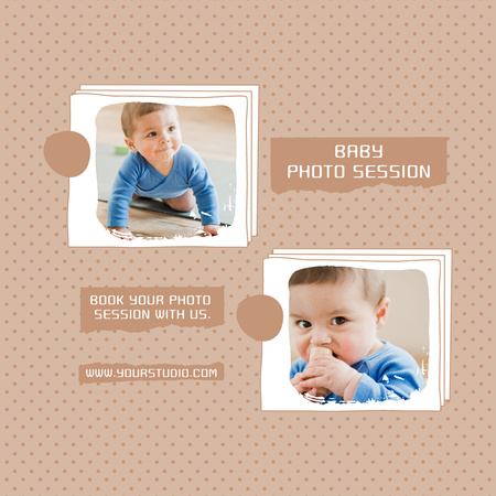 Valokuvaustarjous söpön vauvan kanssa Instagram Design Template