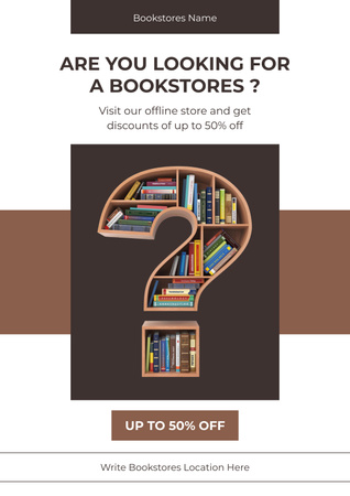 Special Discount in Bookstore Poster Tasarım Şablonu
