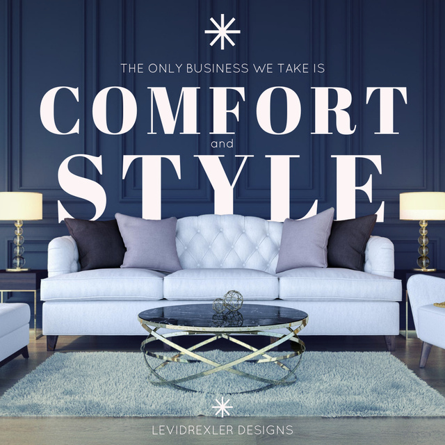 Interior Design Agency Ad With Luxurious Furnishings Instagram Šablona návrhu
