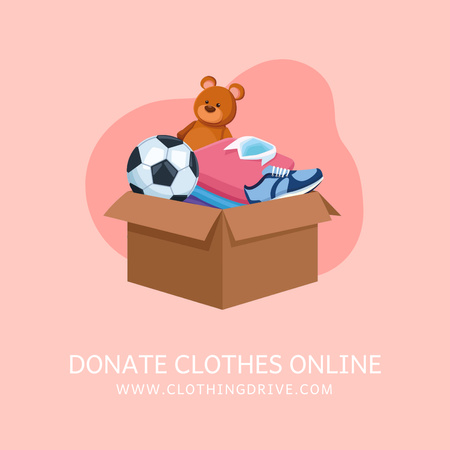 Donate Clothes for Ukrainians Online Instagram Design Template