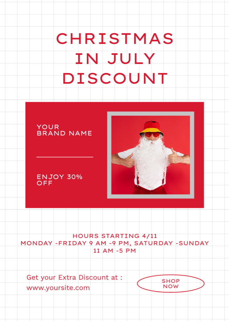 Template di design Incredible Savings with Our Christmas in July Sale Flayer