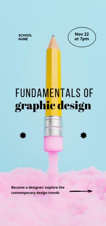 Fundamentals of Graphic Design Workshop Offer Flyer DIN Large Πρότυπο σχεδίασης