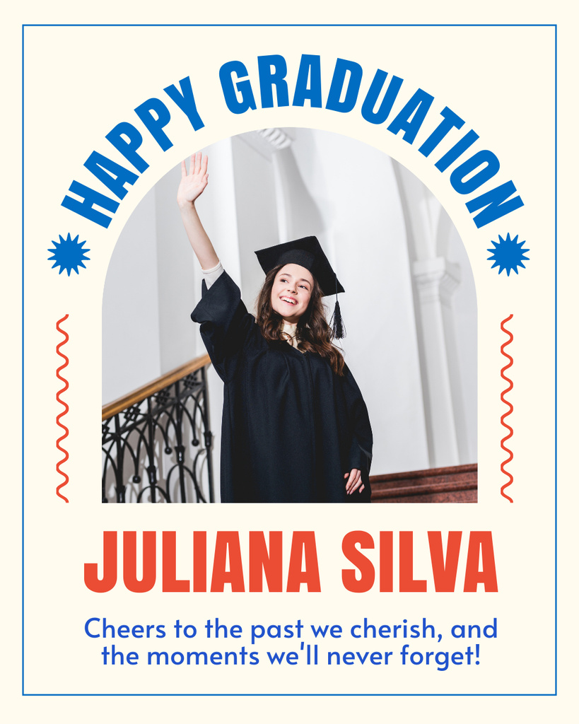 Happy Graduation to Young Student Instagram Post Vertical Design Template