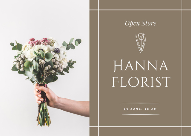 Flower Shop Services Offer Card Šablona návrhu