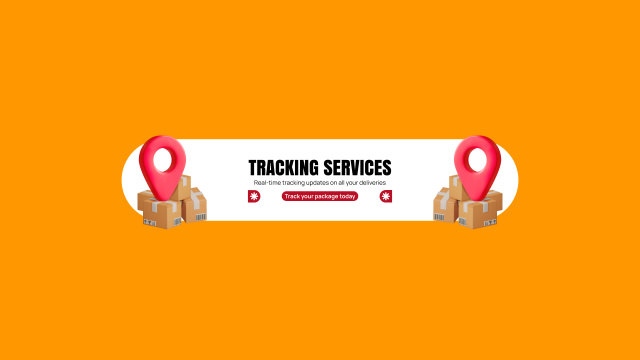 Parcels Tracking Services Ad on Yellow Youtube Tasarım Şablonu