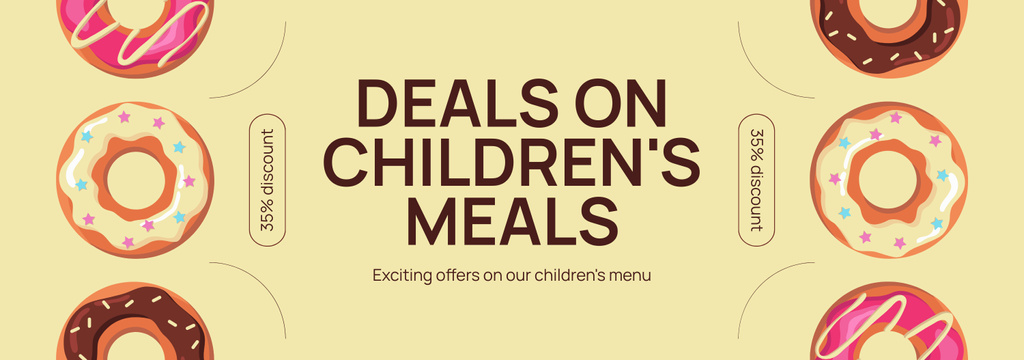 Plantilla de diseño de Special Offer of Deals on Children's Meals Tumblr 