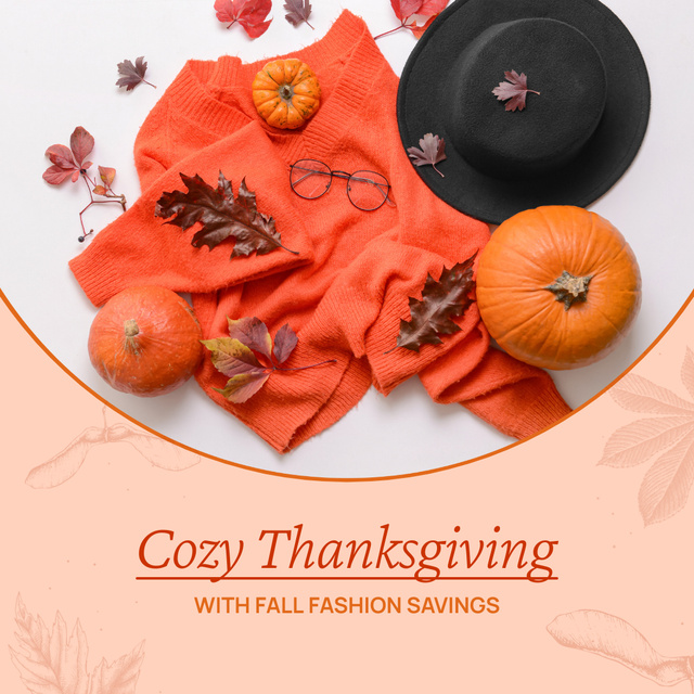 Stylish Autumn Outfits Sale On Thanksgiving Animated Post Design Template