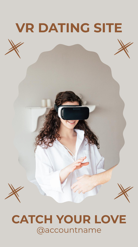 Designvorlage Ad of Virtual Reality Glasses with Woman für Instagram Story