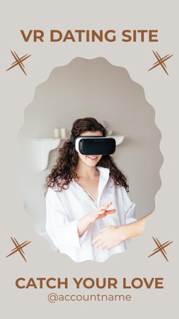 Ad of Virtual Reality Glasses with Woman Instagram Story Design Template
