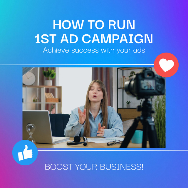 Plantilla de diseño de Guide About Efficient Ad Campaign For Business Animated Post 
