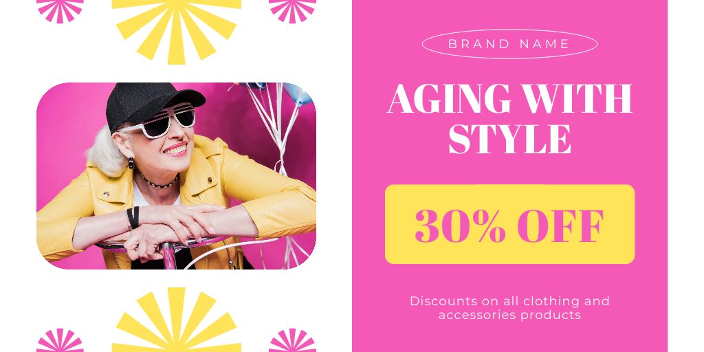 Age-Friendly Clothes And Accessories With Discount Twitter Design Template