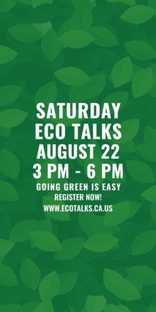 Plantilla de diseño de Ecological Event Announcement Green Leaves Texture Graphic 