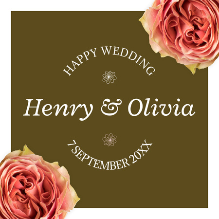 Happy Wedding Wishes Instagram Design Template