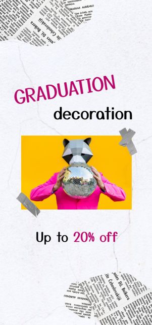 Graduation Decoration Discount Flyer DIN Large Design Template
