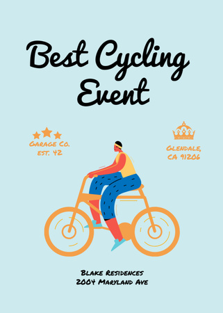 A legjobb kerékpáros esemény bejelentése Flayer tervezősablon