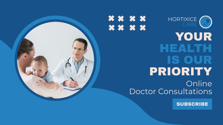 Ad of Online Consultations with Doctor Youtube Thumbnail Design Template