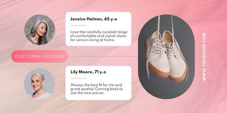 Clients' Reviews on Stylish Shoes Twitter Design Template