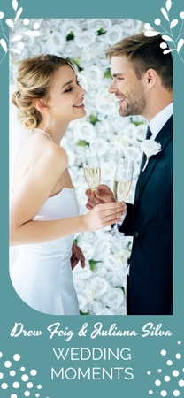 Modèle de visuel Moments de mariage de jeunes mariés heureux - Snapchat Moment Filter