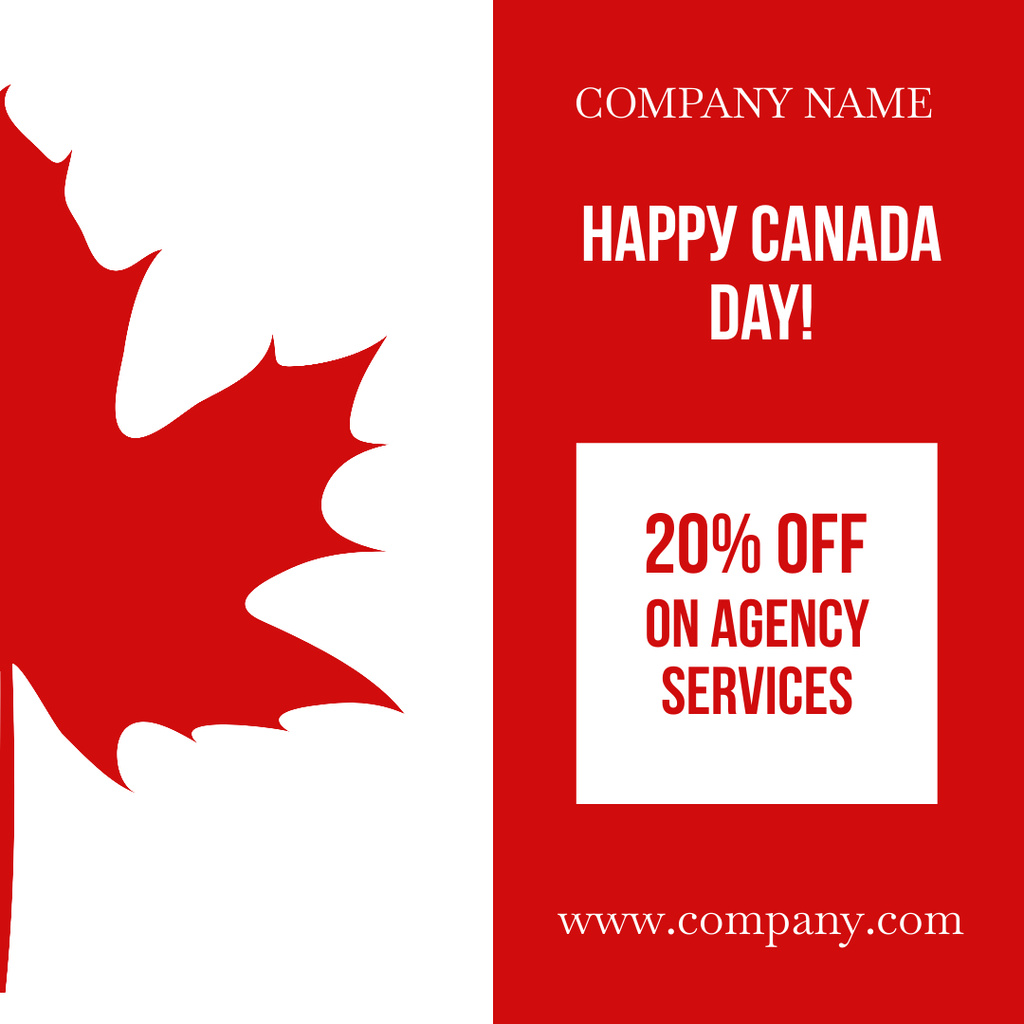 Grand Canada Day Sale Event Notification Instagram Design Template