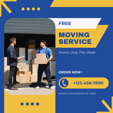 Offer of Free Moving Service Instagram Design Template