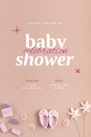 Modèle de visuel Baby Shower Celebration Announcement - Invitation 6x9in