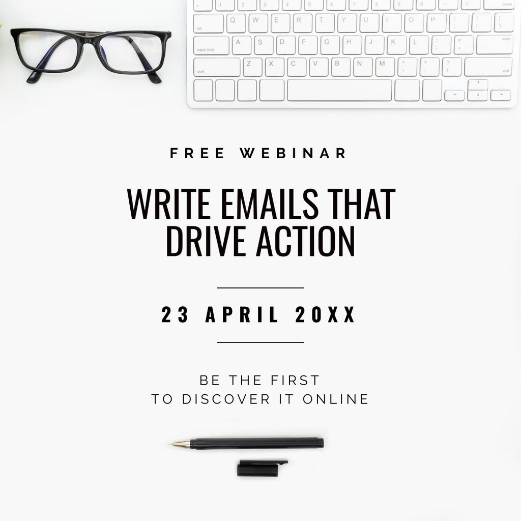 Webinar Offer on Learning to Write Emails Instagram tervezősablon