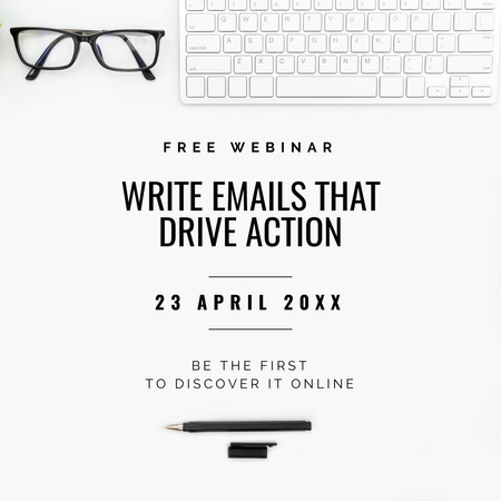 E-posta Yazmayı Öğrenmeye İlişkin Web Semineri Teklifi Instagram Tasarım Şablonu