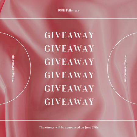 Giveaway Advertising on Pink Silky Texture Instagram Design Template