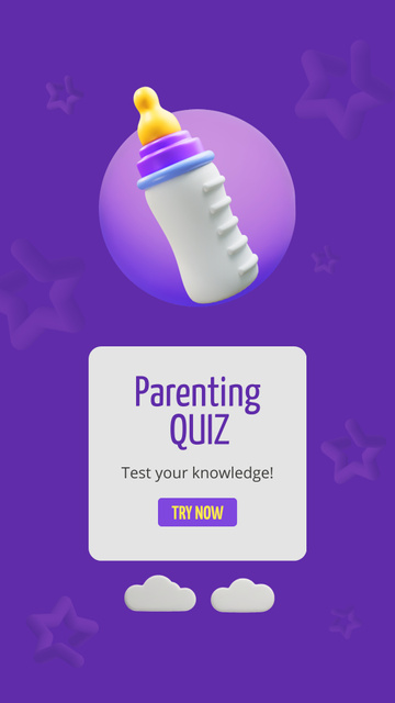 Designvorlage Parenting Quiz With Feeding Bottle für Instagram Video Story