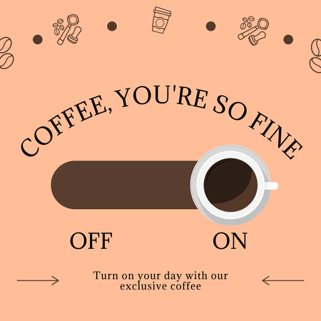 Template di design Caffè nero classico per l'offerta mattutina Instagram