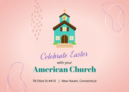Designvorlage Osterfeier in der amerikanischen Kirche für Flyer A6 Horizontal