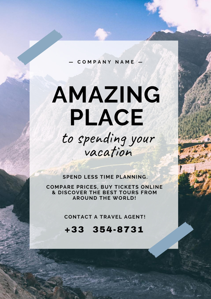 Travel Tour Offer to Amazing Place Poster A3 – шаблон для дизайну